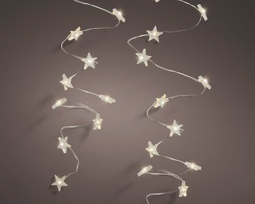 Micro Wire Battery Star String Lights (Warm White, Silver Wire) - image 1