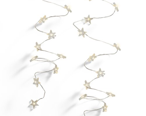 Micro Wire Battery Star String Lights (Warm White, Silver Wire) - image 2