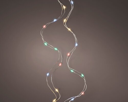 Micro Wire Battery String Lights (Multicoloured, Silver Wire) - image 1