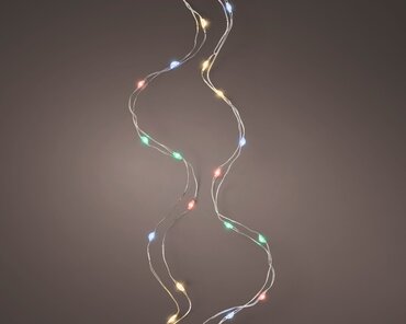 Micro Wire Battery String Lights (Multicoloured, Silver Wire) - image 1