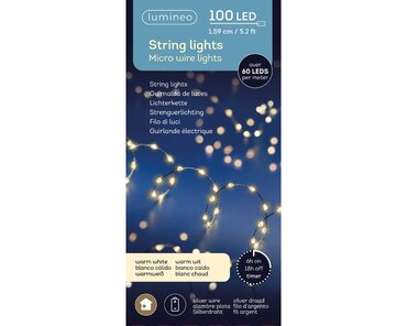 Micro Wire Extra Dense Battery String Lights (Warm White, Silver Wire) - image 4