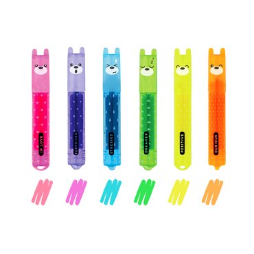 Mini Highlighters Pack of 6 Teddy Bear - image 1