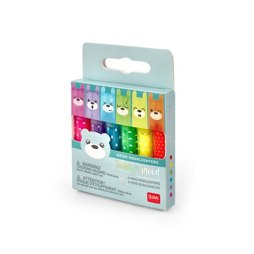 Mini Highlighters Pack of 6 Teddy Bear - image 2