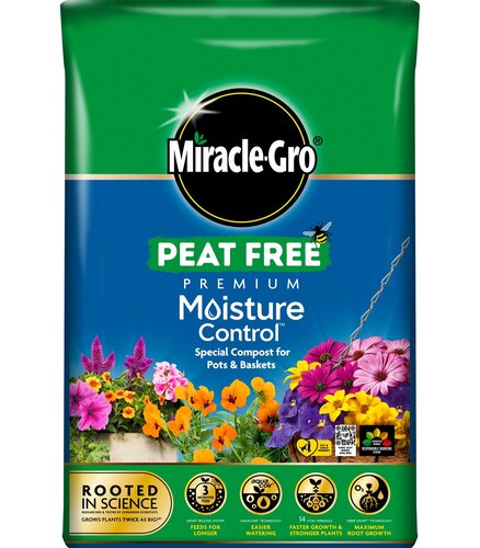 Miracle-Gro Peat Free Moisture Control Compost 40L