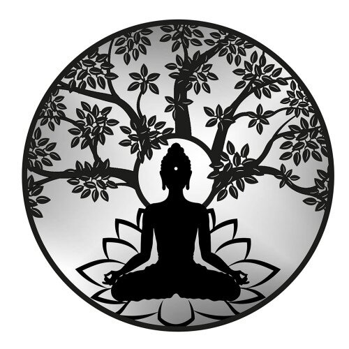 Mirror Buddha Silhouette 50cm Black - image 1