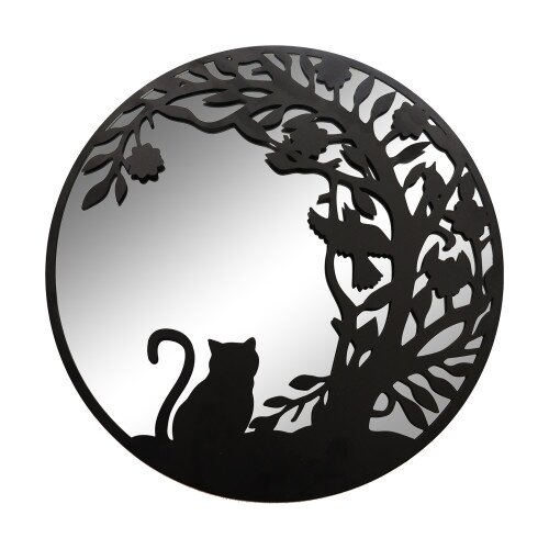 Mirror Cat Silhouette 50cm Black