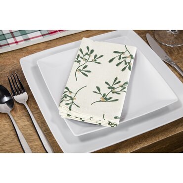 Napkins Green Mistletoe Set of 4 - image 2