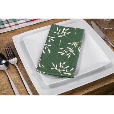 Napkins Green Mistletoe Set of 4 - image 3