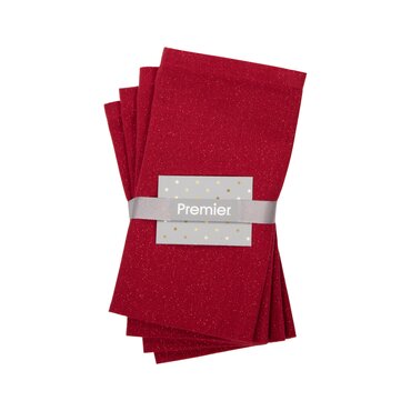 Napkins Red Glitter Set of 4 - image 3