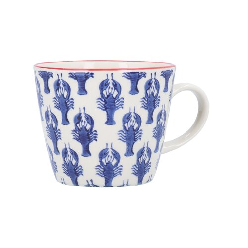 Navy Lobster Crab Stoneware Mug