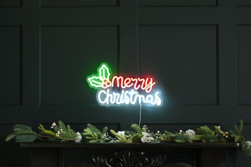 Neon Merry Christmas Sign Flex 45cm