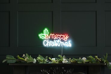 Neon Merry Christmas Sign Flex 45cm