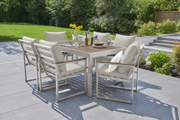 New Forest Alu Beige 6 Seat Dining