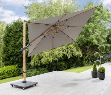 Norfolk Leisure Royce Executive Wood Effect Grey 3m Square Cantilever Parasol (Base Not Included) - image 2