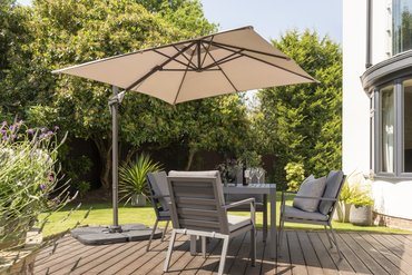 Norfolk Leisure Royce Junior Taupe 2.5m Square Cantilever Parasol (Base Not Included) - image 1