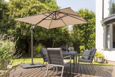 Norfolk Leisure Royce Junior Taupe 2.5m Square Cantilever Parasol (Base Not Included) - image 2