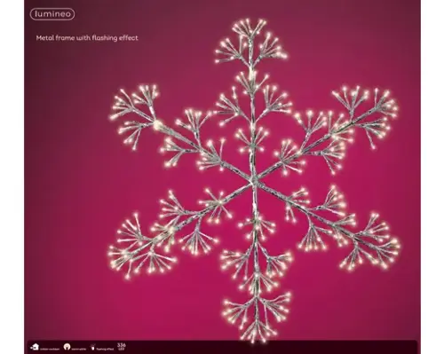 Outdoor Warm White Twinkling Snowflake Light (78cm) - image 3