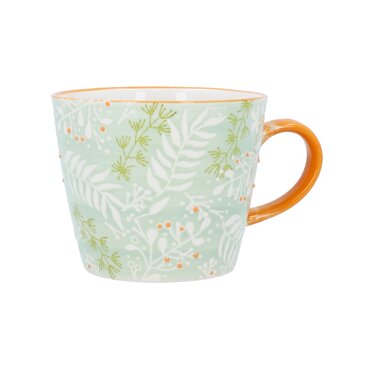 Pale Green Botanical Stoneware Mug