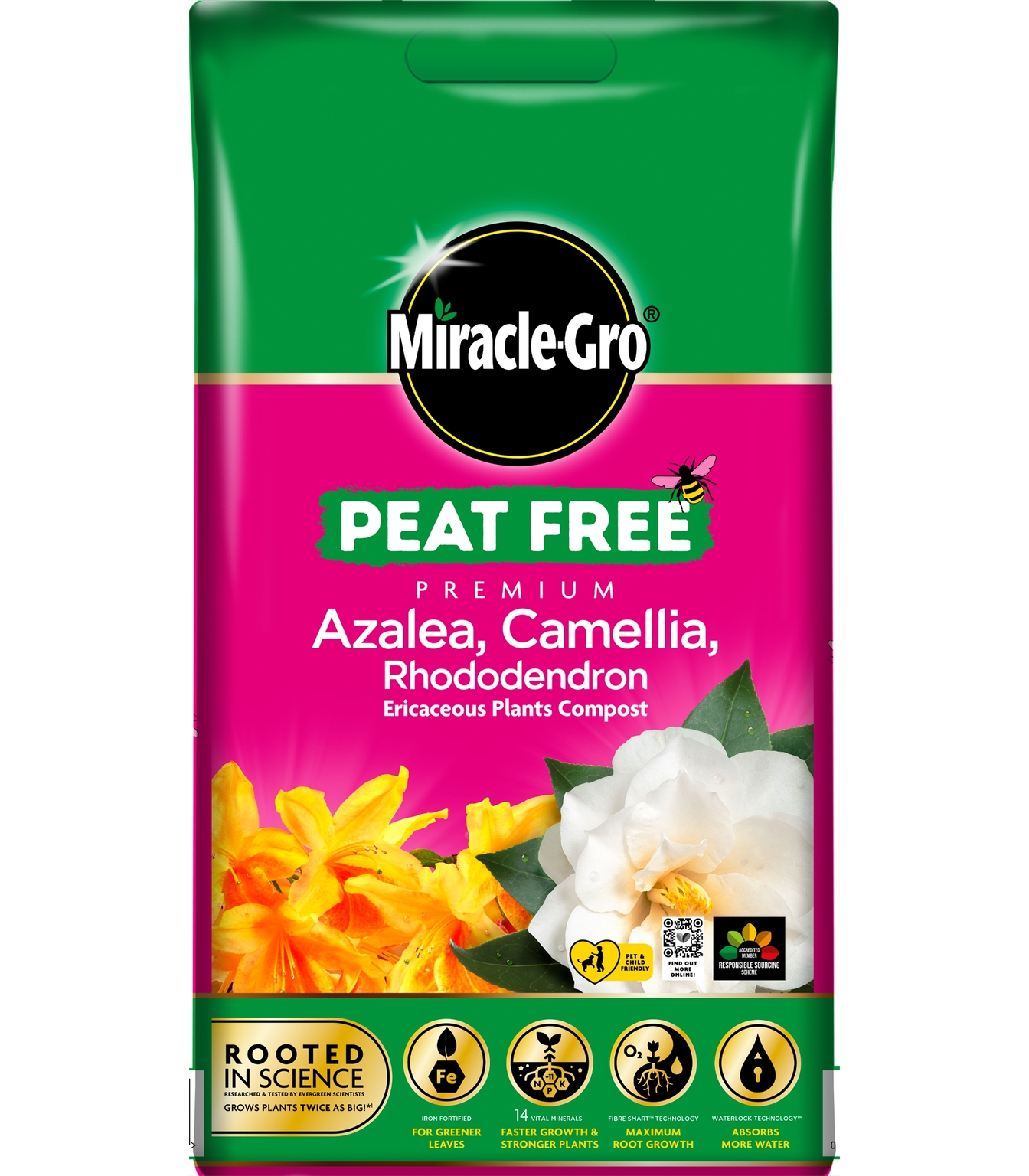 Peat Free MiracleGro Ericaceous Compost 10L Stewarts Garden Centre