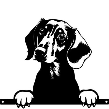 Peeking Silhouette Metal Dachshund - image 2