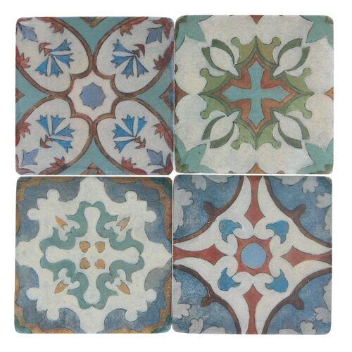 Period Mosaic Design Resin Coaster