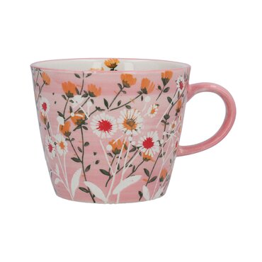 Pink Wild Daisy Stoneware Mug