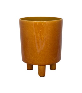 mid centure houseplant pot planter mustard