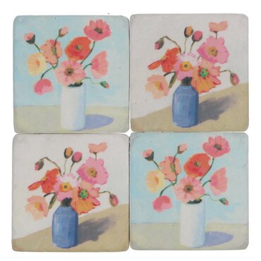 Poppies Resin Coaster