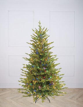Pre-Lit Artificial Tree Vermont Spruce Tricolour (6.5ft 195cm)
