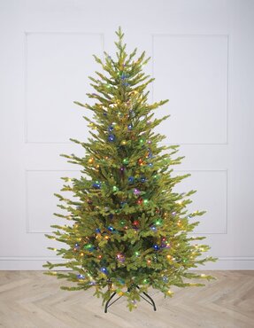 Pre-Lit Artificial Tree Vermont Spruce Tricolour (7.5ft 225cm)