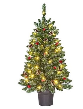Pre-Lit Creston Tree in Pot Frosted 40L 90cm