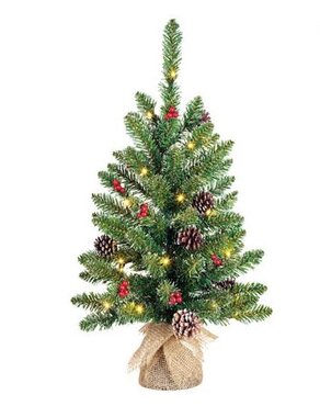 Pre-Lit Creston Tree with Burlap Base 20L 60cm