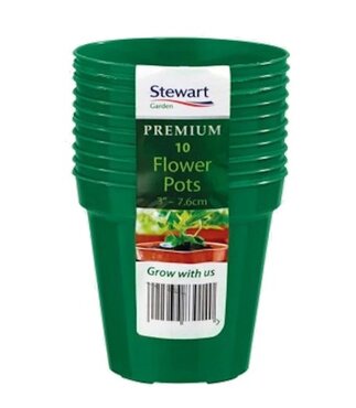 Premium Flower Pot 7.6cm (3") Green (Pack of 10)