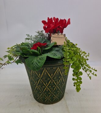 Prisma Planter Round Antique Green