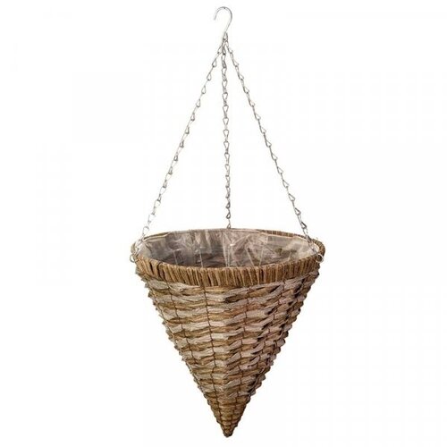 Raffina Faux Rattan Cone 14" - image 1