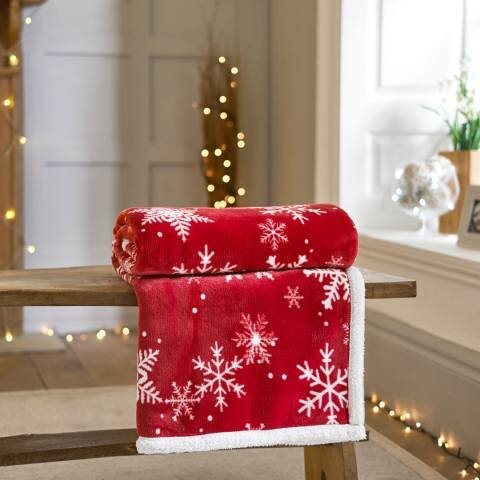 Red Snowflake Throw