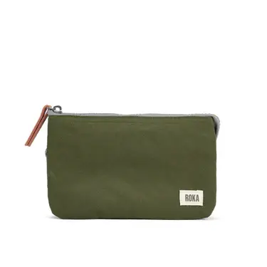 ROKA Carnaby Small Recycled Canvas Wallet (Moss)
