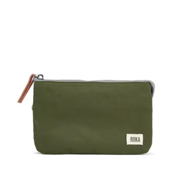 ROKA Carnaby Small Recycled Canvas Wallet (Moss)