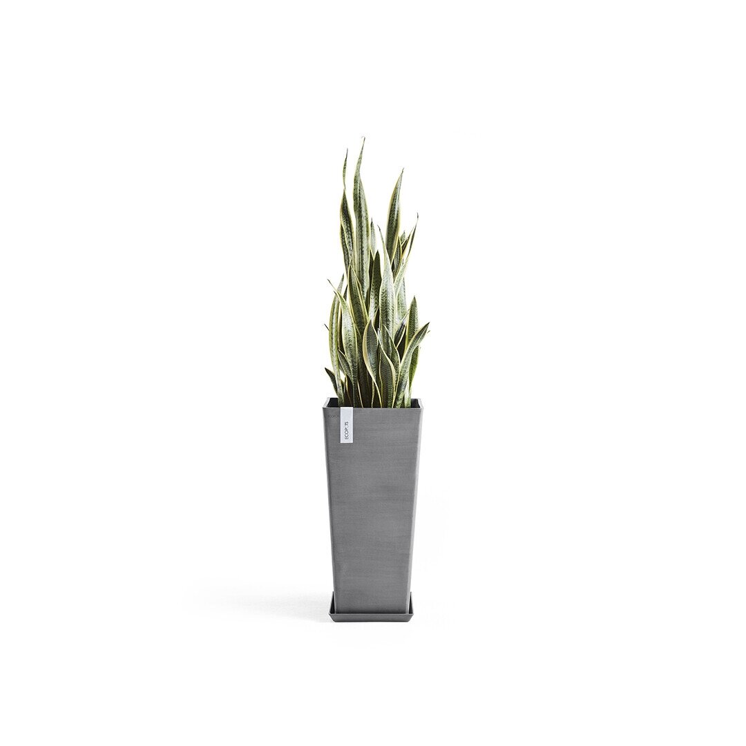 Rotterdam Eco Pot High Light Grey 70cm Tall - Stewarts Garden Centre