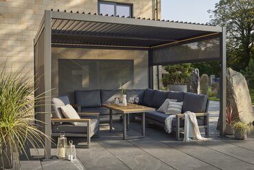Royce Cube Gazebo Grey LED 3x3m