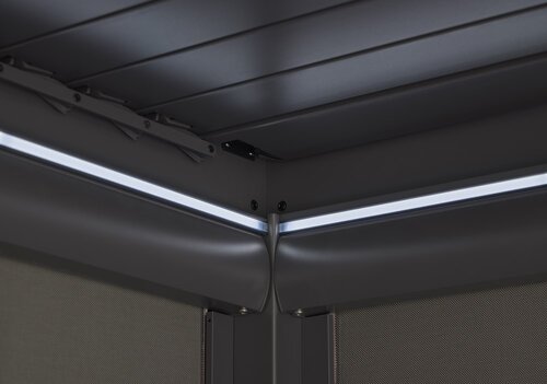Royce Cube Gazebo With LED Wood Finish 3.6x4m - image 5