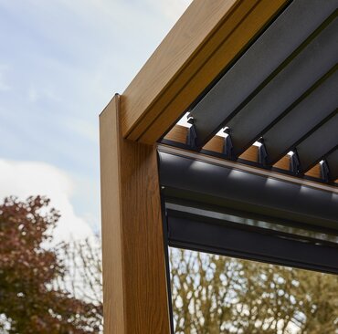 Royce Cube Gazebo With LED Wood Finish 3.6x4m - image 2