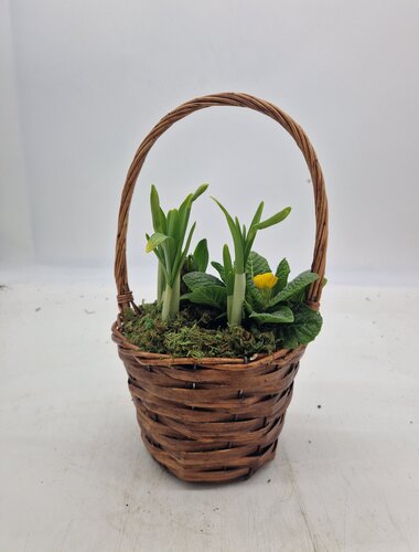 Rustic Brown Planter with Handle 18cm