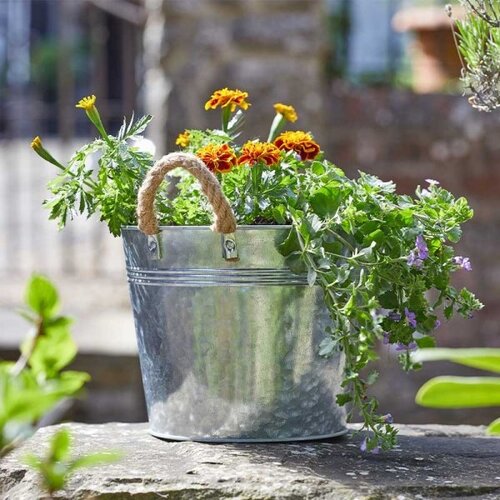 Rustic Rope Handled Planter 9" - image 2