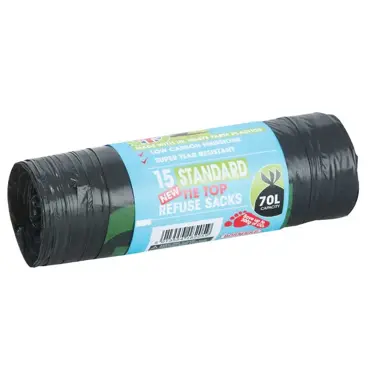 Sacks Refuse STD 70L x 15 Tie Top - image 1