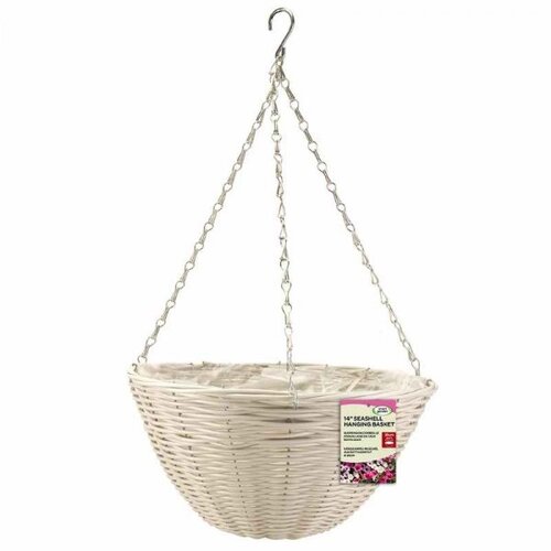 Seashell Faux Rattan Basket 14" - image 1