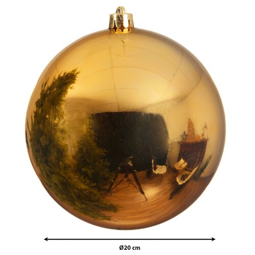 Shatterproof 20cm Bauble (Light Gold) - image 2