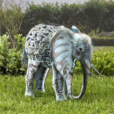 Silhouette Solar Metal Elephant - image 1
