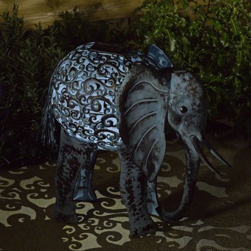 Silhouette Solar Metal Elephant - image 2