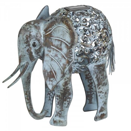 Silhouette Solar Metal Elephant - image 3